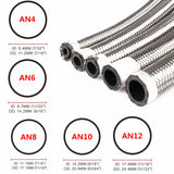 AN4 -4AN AN6 -6AN AN8 -8AN AN10 -10AN AN12 -12AN AN16 -16AN AN20 -20AN Oil Fuel Gas Braided Hose Line Pipe Stainless Steel