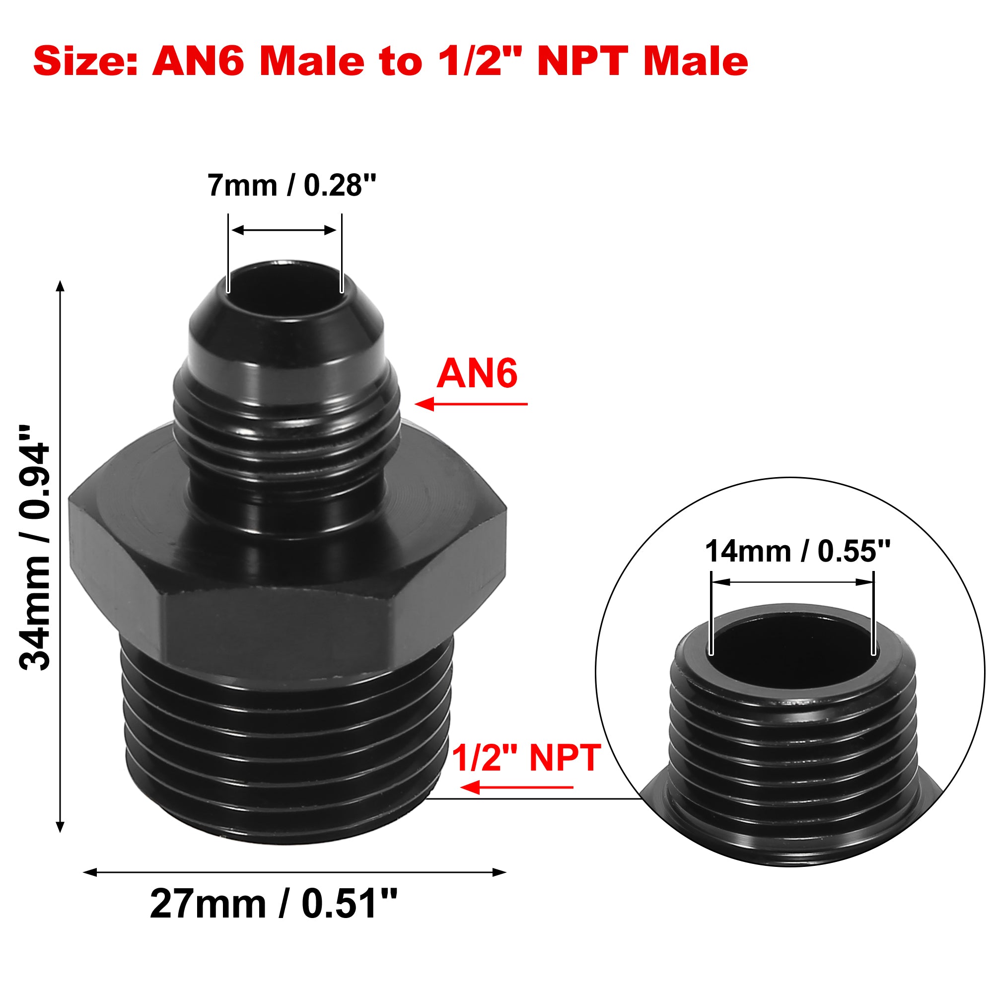 2pcs straight an4 an6 an8 an10 fuel swivel hose end fitting - Bahrain